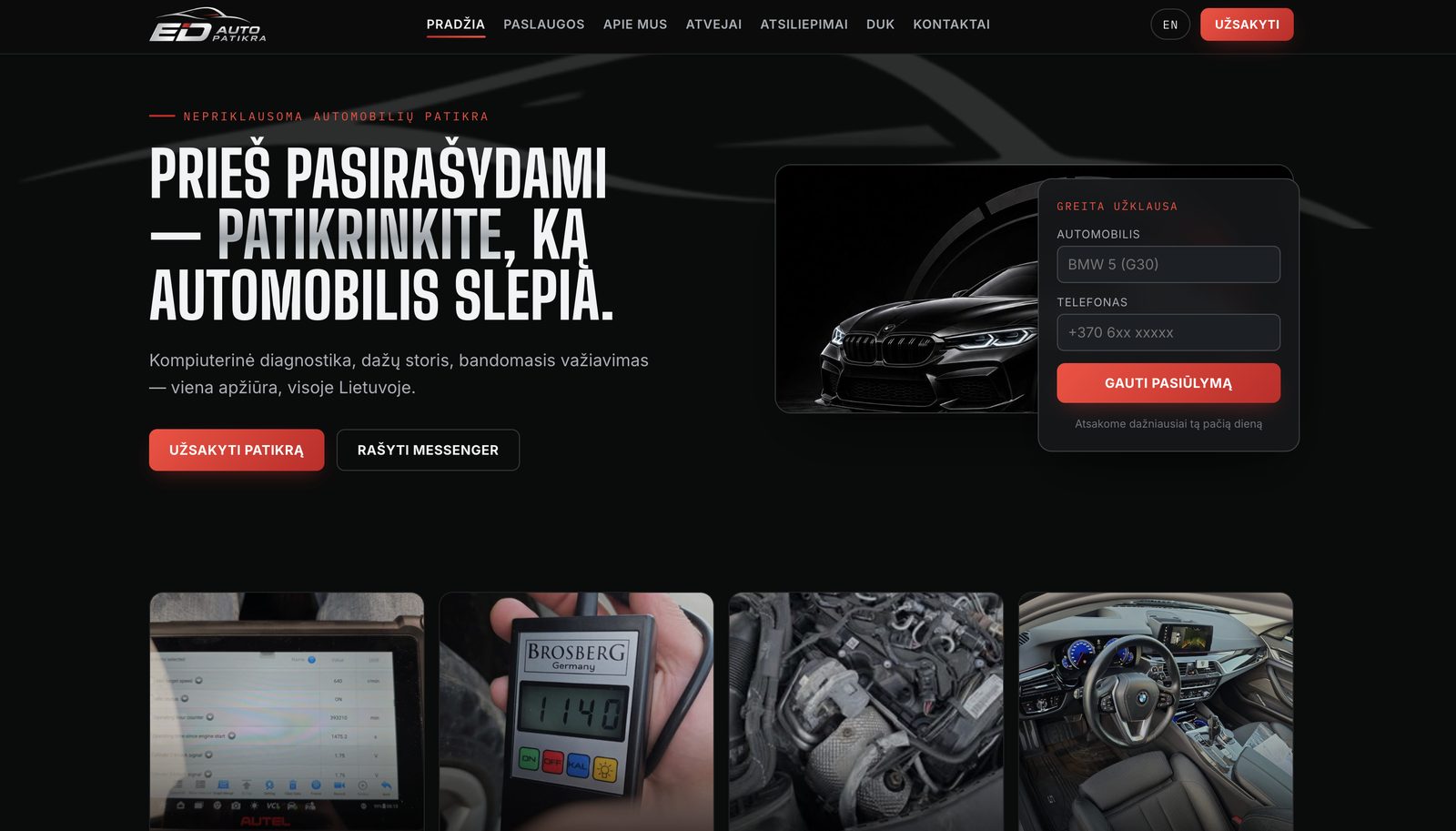 ED Auto Patikra svetainė